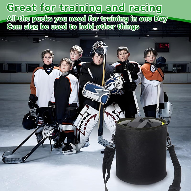 Klmnop Hockey Puck Bag, Waterproof Hockey Puck Carrier Holding up to 50 Pucks with Adjustable Shoulder Strap, Equipment Carrying Bag for Hockey Pucks & Accessories - Image 5